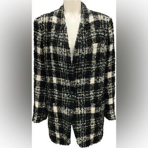 Veronica Beard Crispin Plaid Mohair Jacket Coat - Size 6